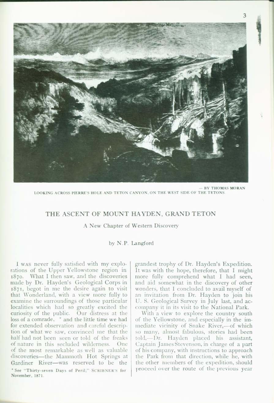 THE ASCENT OF MOUNT HAYDEN, GRAND TETON, 1872: a new chapter of Western Discovery.vist0066 front cover